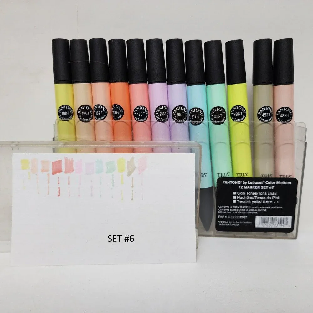 PANATONE TRIA by Letraset Art Color Markers 3 Tip w/Case EXCELLENT Tested D/C